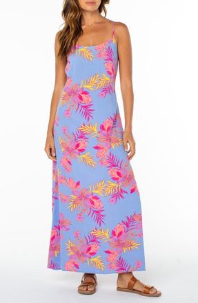 Roxy Skylar Tie Back Maxi Sundress in Cornflower at Nordstrom, Size Xx-Large