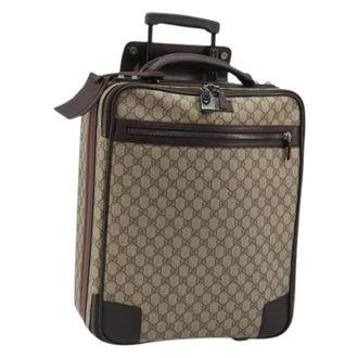 Gucci Pre-owned Weekend Bags, female, Beige, Size: ONE SIZE Pre-owned Vintage GG Canvas Weekend Bag