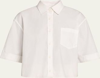 Maria McManus Cropped Oversized Button-Front Shirt