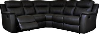 Vente-Unique Sof&aacute; rinconera relax de piel EVASION - Negro