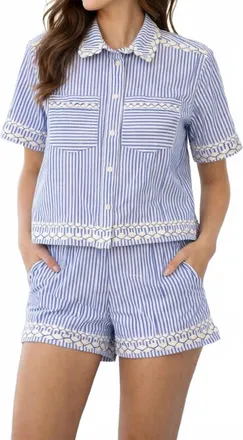 Oliphant Riley Parker Top In Sconset Blue