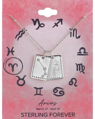 Sterling Forever Zodiac Tag Necklace