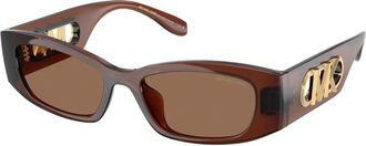 Michael Kors Rhodes Zonnebril - Dames - Zonnebrillen - Bruin - 52 MM - Accessoires