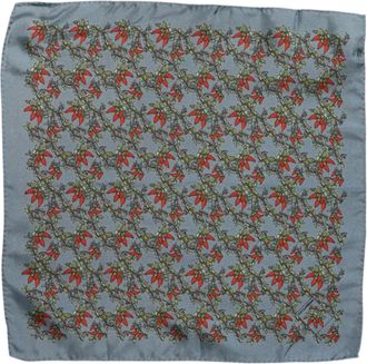 Dolce & Gabbana Grijze Zijden Foulard Sjaal met Logo - Heren - Accessoires - Grijs - ONE Size - Accessoires