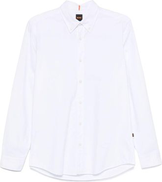 HUGO BOSS White Regular Fit Long Sleeve Shirt