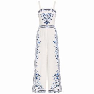 Farm Rio FARM Rio, Jumpsuits, female, Multicolor, Size: S Flowers Arch Maxi Jumpsuit