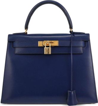 Herm&egrave;s 1993 Kelly 28 two-way handbag - women - Leather - One Size - Blue