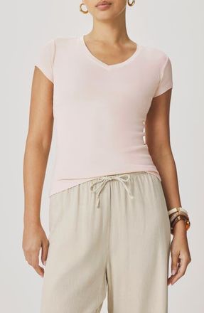 Splendid Josie Stretch V-Neck T-Shirt in Rose Petal Pink at Nordstrom, Size Small