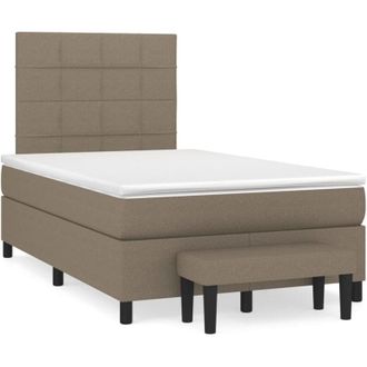vidaXL Vidaxl - Cama Box Spring Con Colch&oacute;n Tela Gris Taupe 120x190 Cm