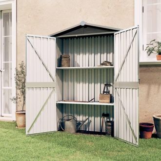 Berkfield Home Garden Shed Anthracite 116x45x175 cm Galvanised Steel in Black | Size: 116 x 45 x 175 cm