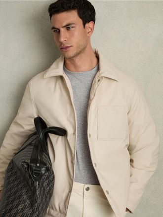 Reiss Stone Padded Technical Press-stud Overshirt, XS