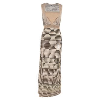 Missoni M Missoni Patterned Maxi Dress Gown in Brown Viscose
