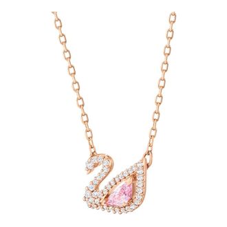 Swarovski Dames Zwaan Ketting Roze Swan 5469989 - Dames - Kettingen - Roze - ONE Size - Accessoires