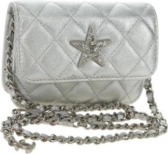 Chanel Pre-owned Vintage Mini Schoudertas - Dames - Vintage Mini Tas - Grijs - ONE Size - Leer - Vintage