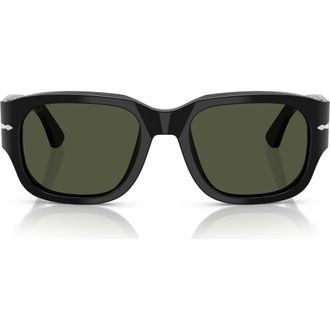 Persol 55mm Square Sunglasses in Black /Green at Nordstrom