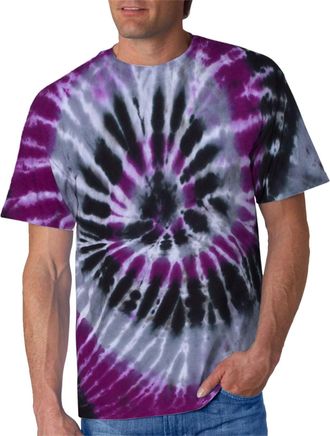 Generic Mens T-Shirts Tie Dye T Shirts Summer Short Sleeve Tshirt Plus Size Novelty Printed Tee Casual Classic Crew Neck Tops Playeras para Hombres(Blue, 5XL)