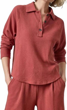 Lilla P Raglan Polo Shirt In Henna