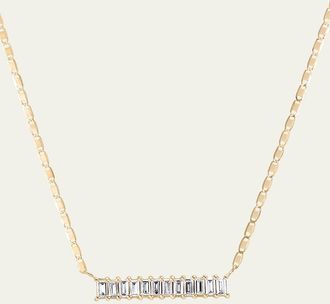 Lana Jewelry 14K Gold Baguette Diamond Bar Pendant Necklace, 0.33 tcw