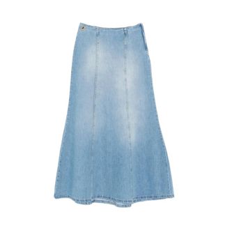 Lois Denim Skirts, female, Blue, Size: XS Panelled A-line Raw Hem Skirt