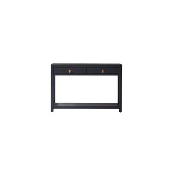 Tikamoon Consola de pino macizo con 2 cajones