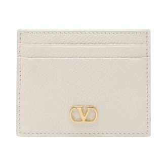 Valentino Garavani Wallets & Cardholders, female, Beige, Size: ONE SIZE VLogo Signature Grainy Calfskin Card Holder