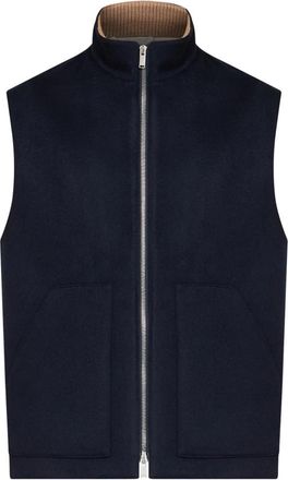 Lardini Vest van wol en kasjmier - Heren - Bodywarmers - Blauw - L - Wol - Jassen