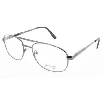 Signature Unisex Grey Rectangular Eyeglass Frames 1111Gunmetal56