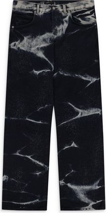 Purple Black Marble Coated Baggy Fit Jeans