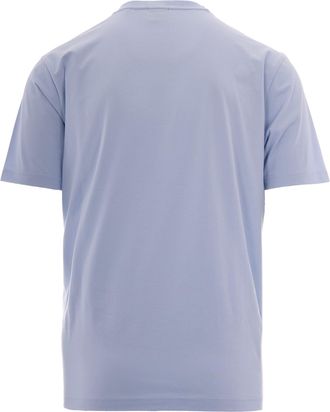 HUGO BOSS Mens T-Shirt Logo Grafico Open Blue Cotton T-Shirts And Polos