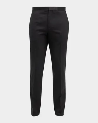 Theory Men & apos;s Mayer Stretch-Wool Tuxedo Pants