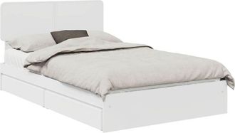vidaXL Storage Bed with Headboard White 135 x 190 cm Engineered Wood vidaXL