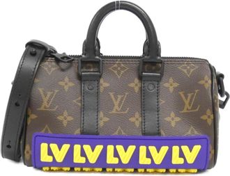 Louis Vuitton Brown Coated Canvas Boston Bag (Pre-Owned)