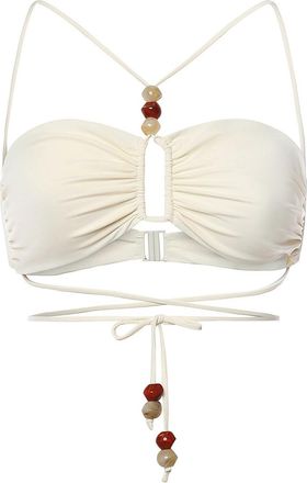 Magda Butrym Wrap-Over Bandeau Top With Beads