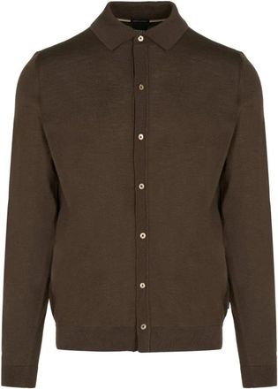 HUGO BOSS Cardigans, male, Green, L, Helbert Knit Jumper