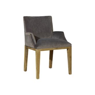 Robin des Bois Silla de mesa de estilo moderno en acacia y terciopelo souris