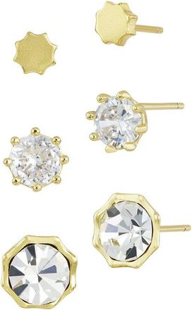 Savvy Cie Jewels Plated Cz Stud Earrings