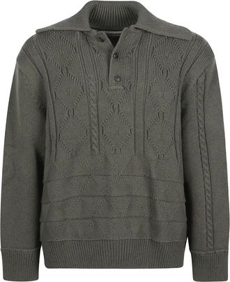 Namacheko Kabelgebreide pullover met polokraag - Groen