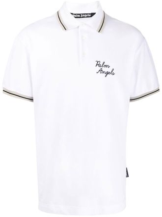 Palm Angels Polo con ricamo - Bianco