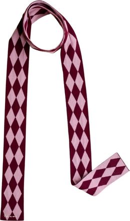 TBCo Merino Wool Harlequin Skinny Scarf in Burgundy Harlequin at Nordstrom, Size Small