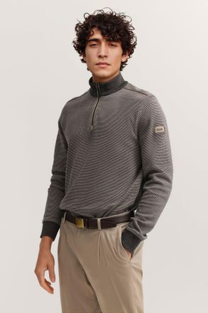 Bugatti Herren Sweat-trui in materiaalmix Modern Fit