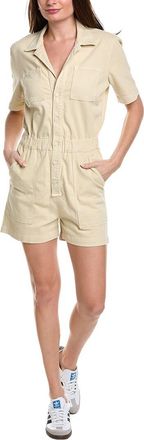 Mother The Patch Springy Linen-Blend Romper