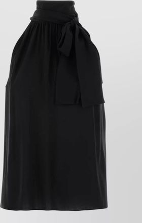 Valentino Garavani crepe halter neck top bow detail