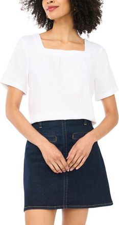 Vince Camuto Square Neck Top in Ultra White at Nordstrom, Size Xx-Large
