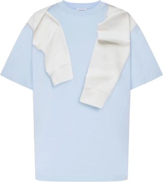 Moschino T-shirt Trompe-loeil con stampa - Blu