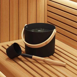vidaXL vidaXL Set di Accessori per Sauna 2 pcs Nero