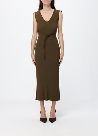 Max Mara Abito midi in maglia slim fit con scollo a V e fiocco in vita