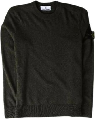 Stone Island Truien & Vesten, Heren, Groen, XL, Leer, Trui met ronde hals