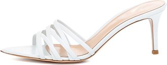 Generic White,9.5 UK,Womens Strappy Sandals Peep Open Toe Stiletto High Heels Slingback Slip-On Mule Pumps Comfortable Formal Wedding Party Dress Shoes for Ca