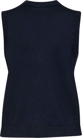 Max Mara Womens Knit Vest Smmsaggio Blue Cotton Knitwear Sweater