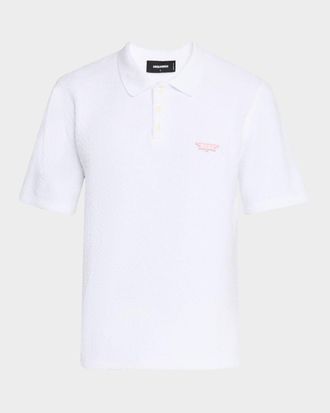 Tシャツ・カットソー Dsquared2 White Polo Shirt With Classic Coll DSQUARED2 open-knit Polo Shirt | White | FARFETCH
